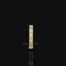 Yellow and White Radiant Diamond Eternity  Wedding Ring